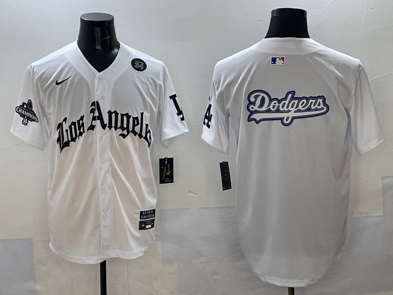 Men Los Angeles Dodgers Blank White Five generations Joint Name 2025 Nike MLB Jersey style 57